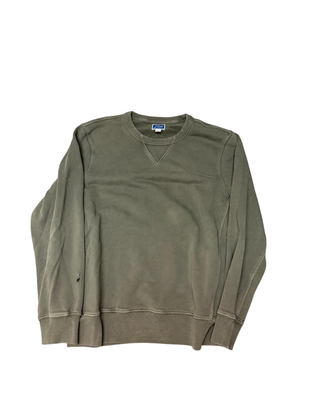 J.Crew Sweatshirt Mens Medium Green French Terry Crewneck Garment Dyed Pullover